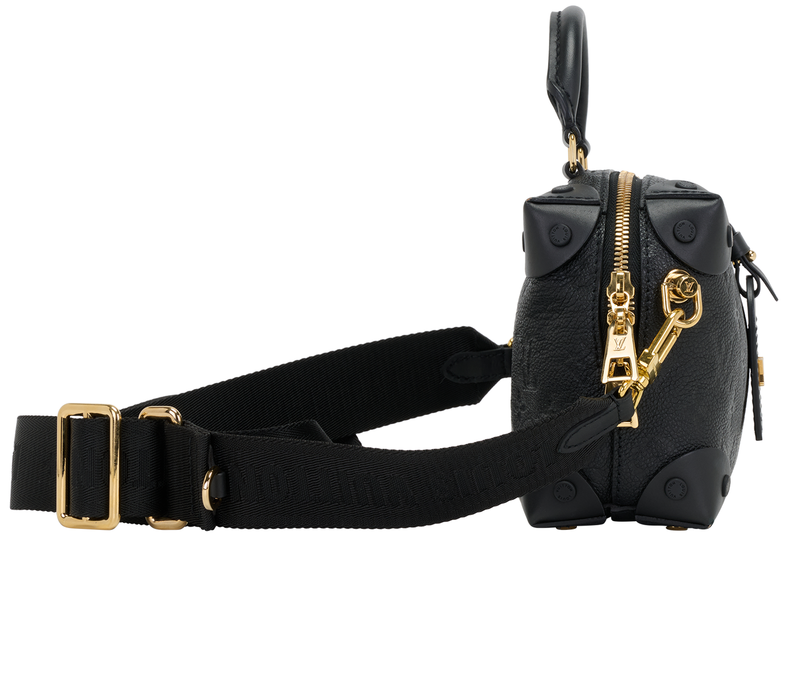 Petite Malle Souple, &pound;1,100, Handbags, Black, Leather, Side view